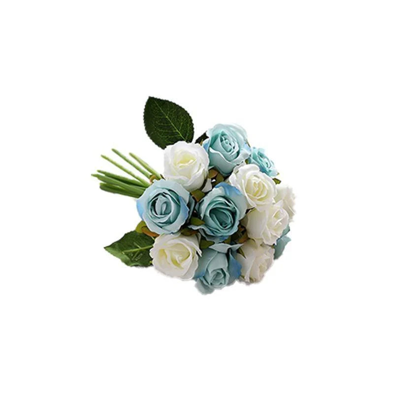 Artificial Flowers Silk Rose Fake Bouquet 12PCS 7Colours - Discount Packaging Warehouse