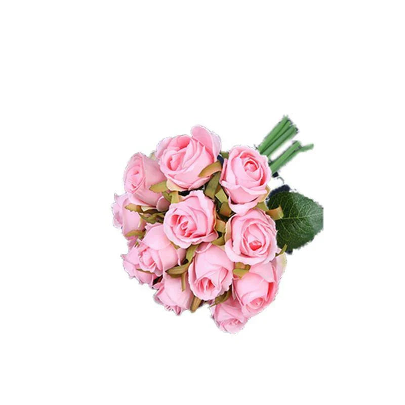 Artificial Flowers Silk Rose Fake Bouquet 12PCS 7Colours - Discount Packaging Warehouse