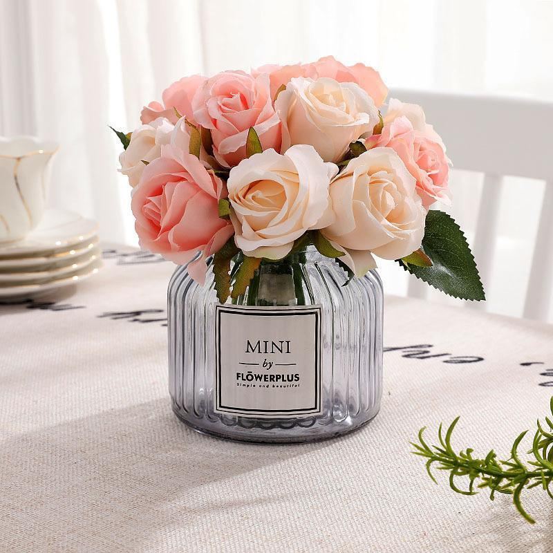 Artificial Flowers Silk Rose Fake Bouquet 12PCS 7Colours - Discount Packaging Warehouse