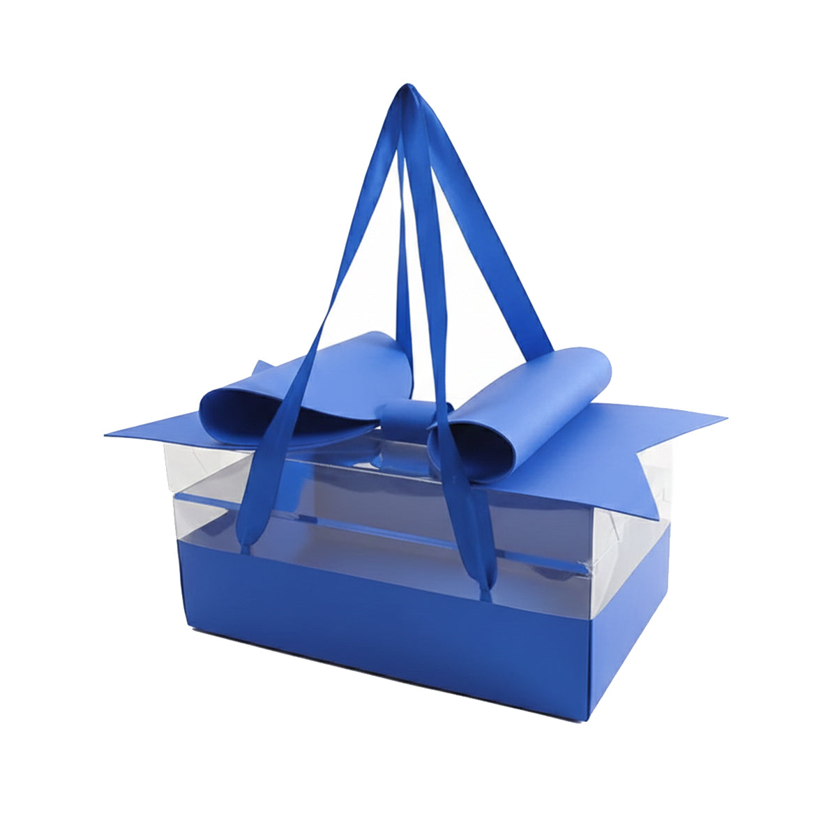 5PCS Transparent PVC Bow Gift Box with Ribbon Handles for Wedding