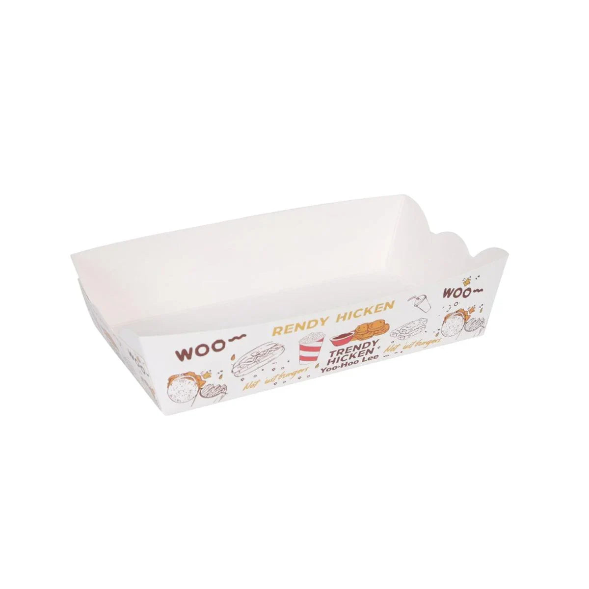 Disposable Paper Food Trays Boats for Hot Dog Taco 100PCS