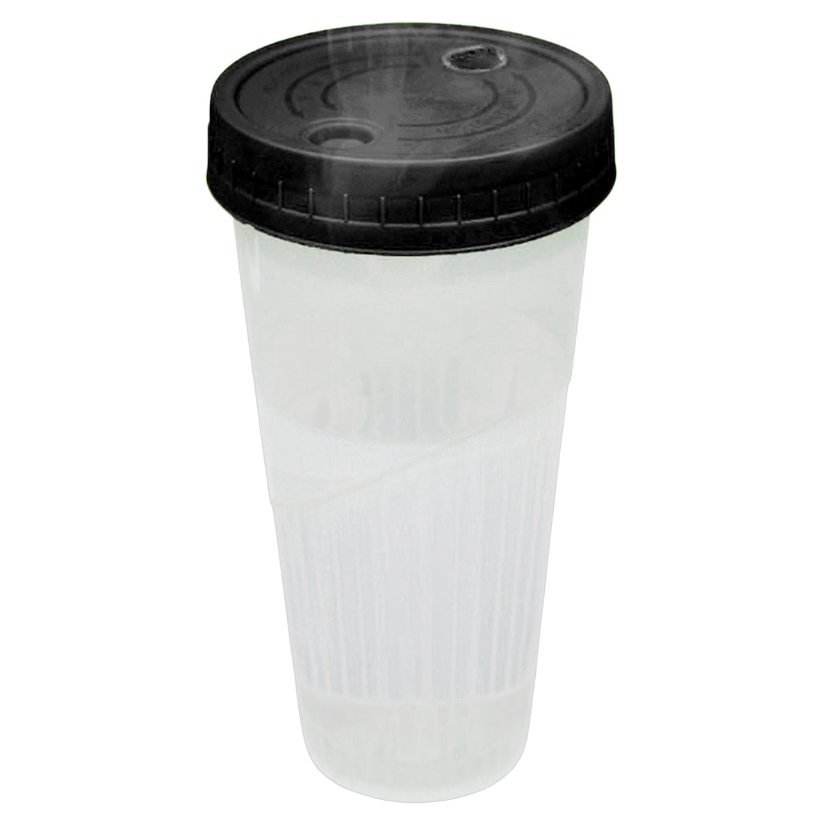 100 Sets 650ml Transparent Drinking Cups with Lids Party Use