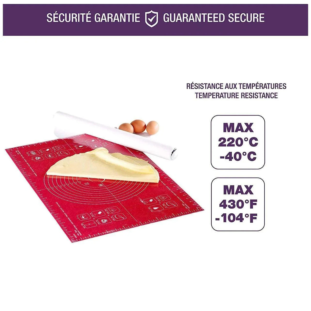 Baking Mat 1PC 6Colours 4Sizes Non-Stick Silicone Baking Fondant Sheet - Discount Packaging Warehouse