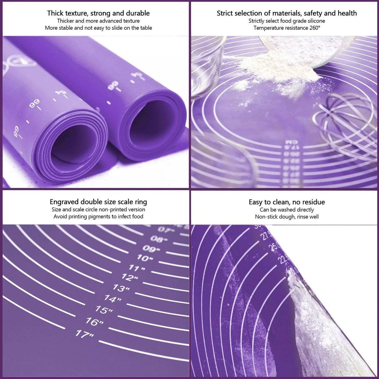 Baking Mat 1PC 6Colours 4Sizes Non-Stick Silicone Baking Fondant Sheet - Discount Packaging Warehouse