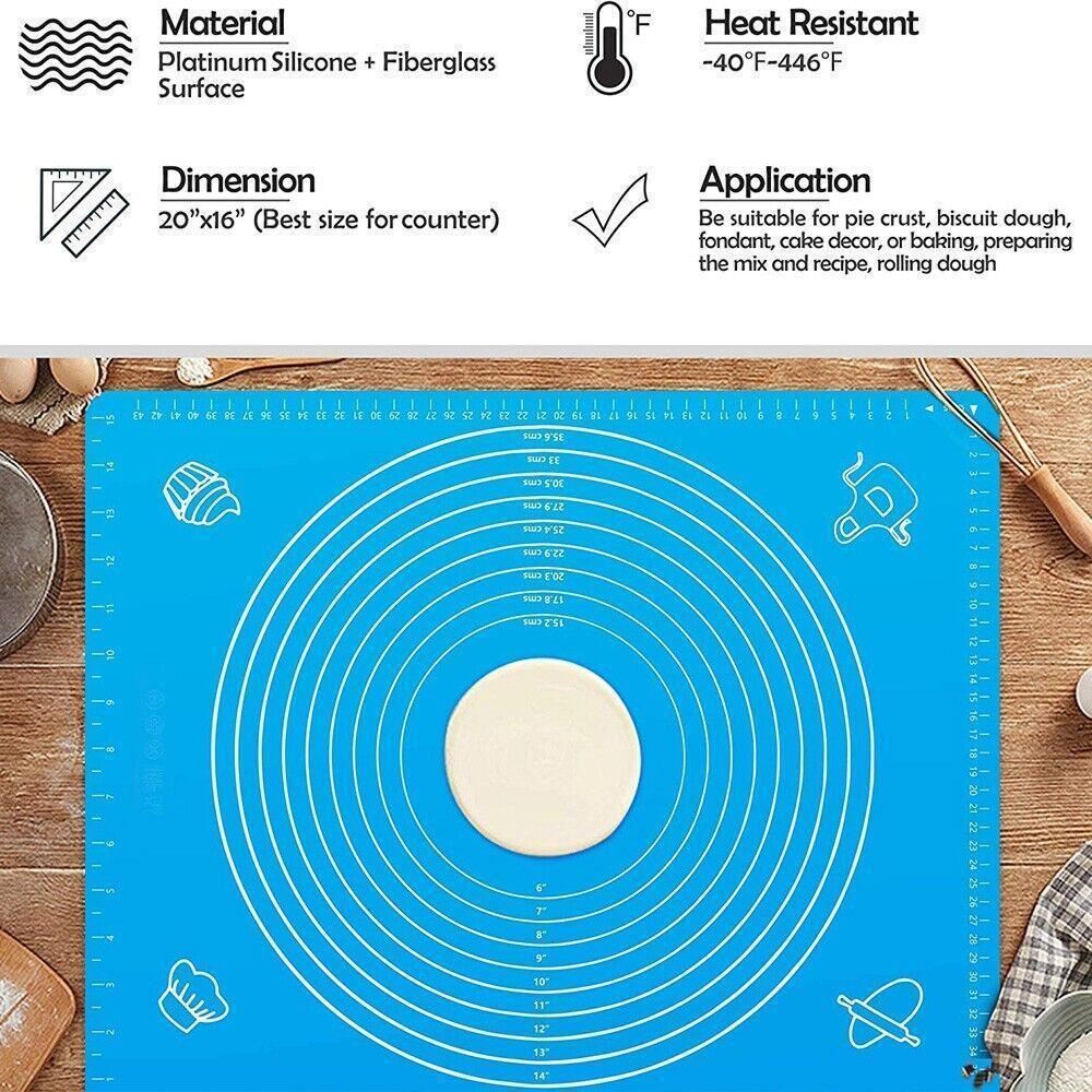 Baking Mat 1PC 6Colours 4Sizes Non-Stick Silicone Baking Fondant Sheet - Discount Packaging Warehouse