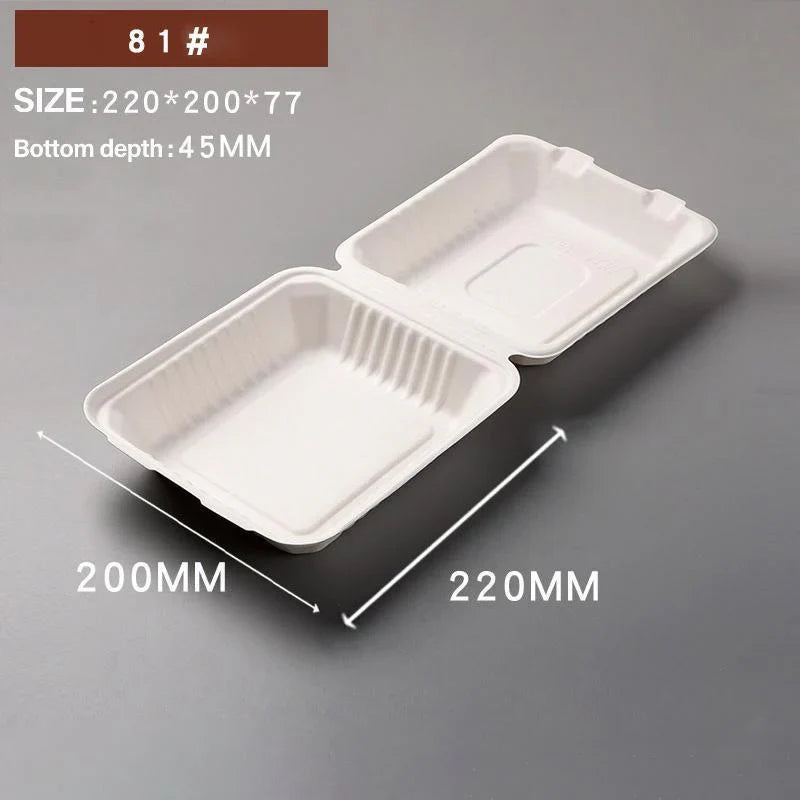 Durable and convenient take away boxes for food packaging.