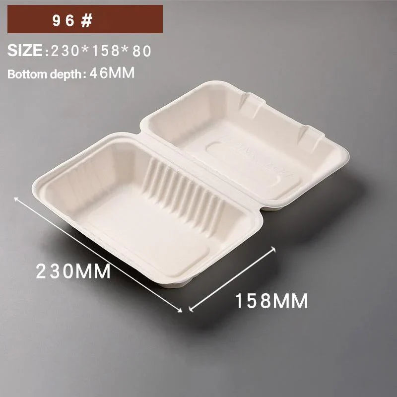 Durable and convenient take away boxes for food packaging.