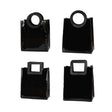 Black PVC Jelly Bag 10PCS Waterproof with Round and Square Handles for Gifts