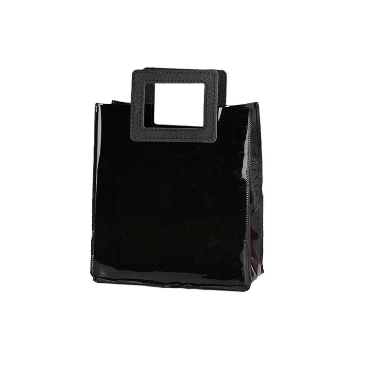 Black PVC Jelly Bag 10PCS Waterproof with Round and Square Handles for Gifts