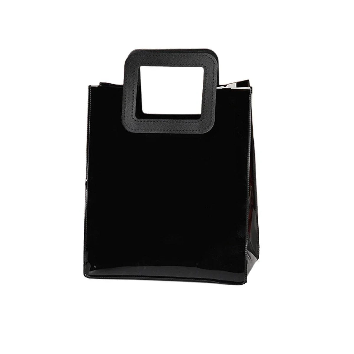 Black PVC Jelly Bag 10PCS Waterproof with Round and Square Handles for Gifts