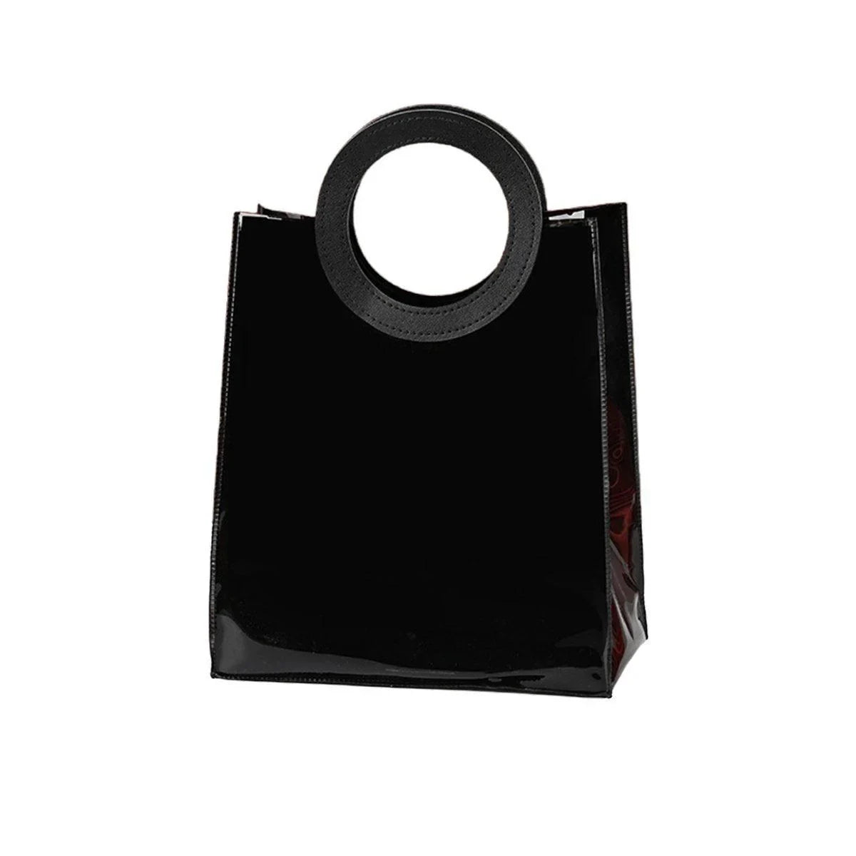 Black PVC Jelly Bag 10PCS Waterproof with Round and Square Handles for Gifts