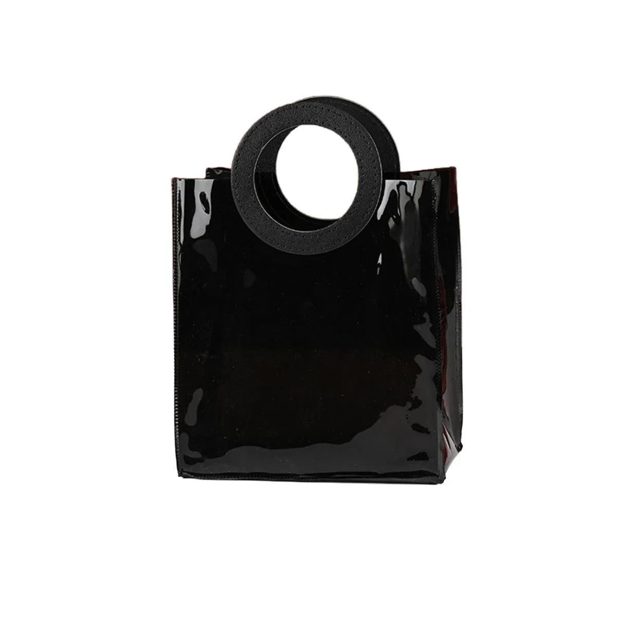 Black PVC Jelly Bag 10PCS Waterproof with Round and Square Handles for Gifts