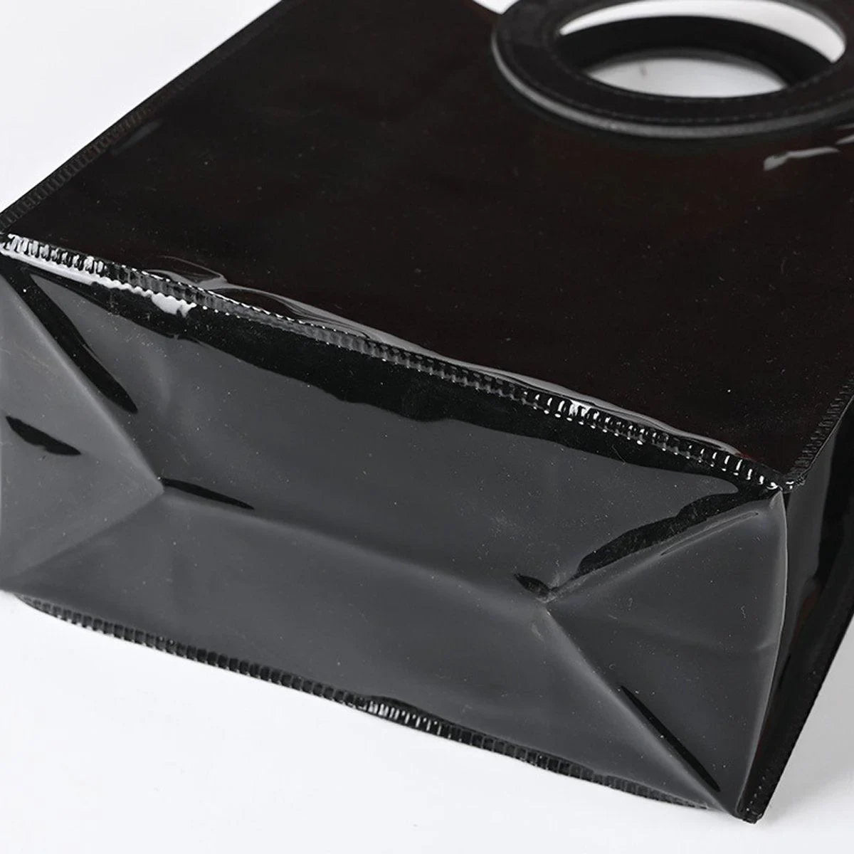 Black PVC Jelly Bag 10PCS Waterproof with Round and Square Handles for Gifts