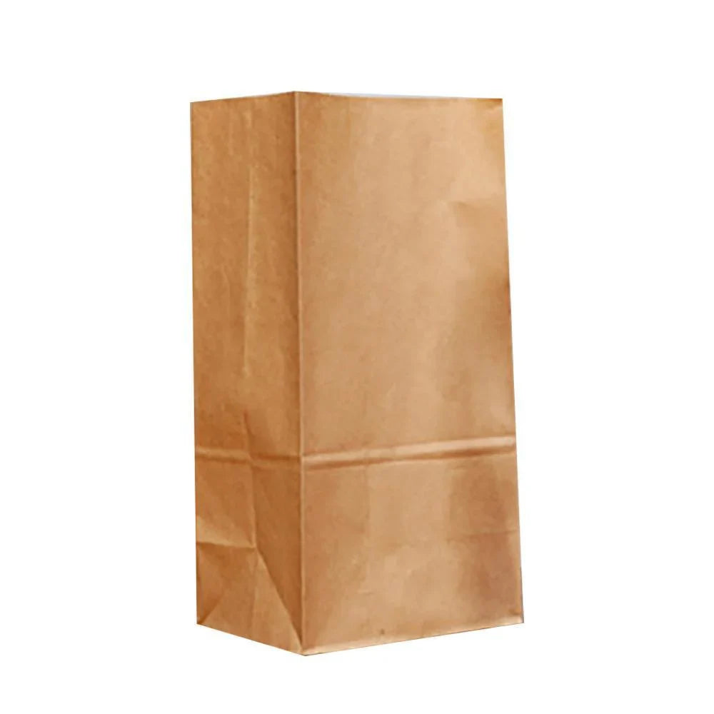 Brown Kraft Paper Bags 10-100PCS 6Sizes Flat Bottom Grocery Bag - Discount Packaging Warehouse