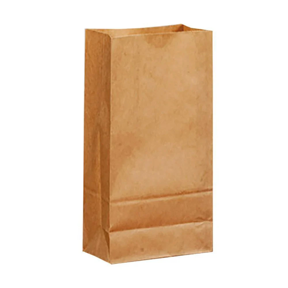 Brown Kraft Paper Bags 10-100PCS 6Sizes Flat Bottom Grocery Bag - Discount Packaging Warehouse