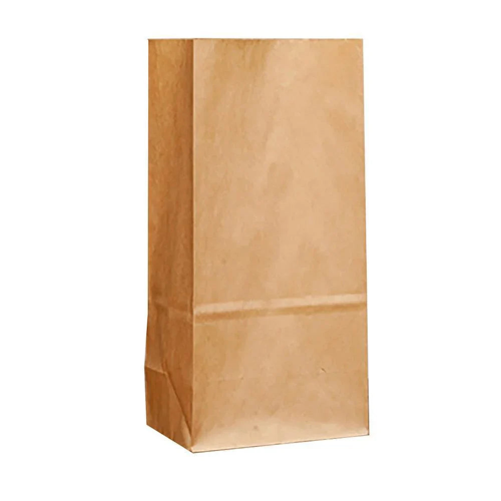 Brown Kraft Paper Bags 10-100PCS 6Sizes Flat Bottom Grocery Bag - Discount Packaging Warehouse