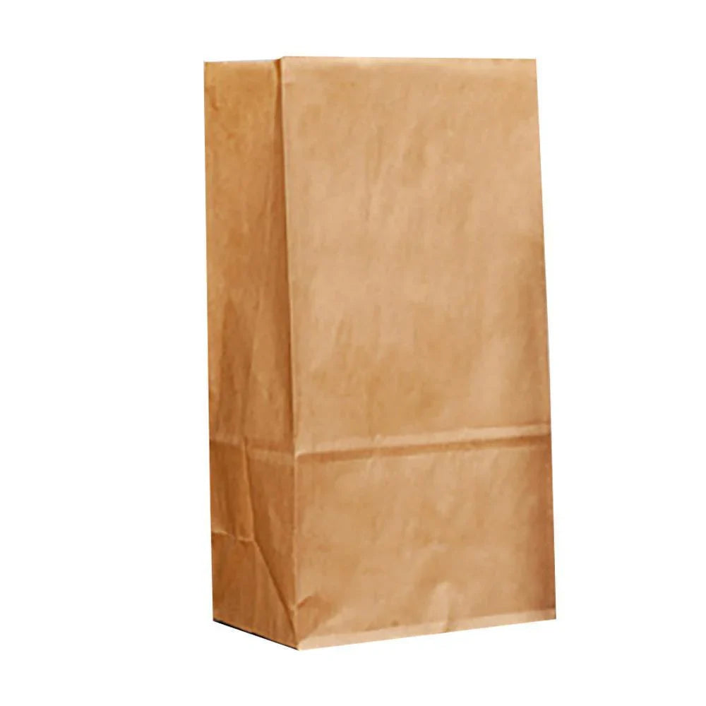 Brown Kraft Paper Bags 10-100PCS 6Sizes Flat Bottom Grocery Bag - Discount Packaging Warehouse