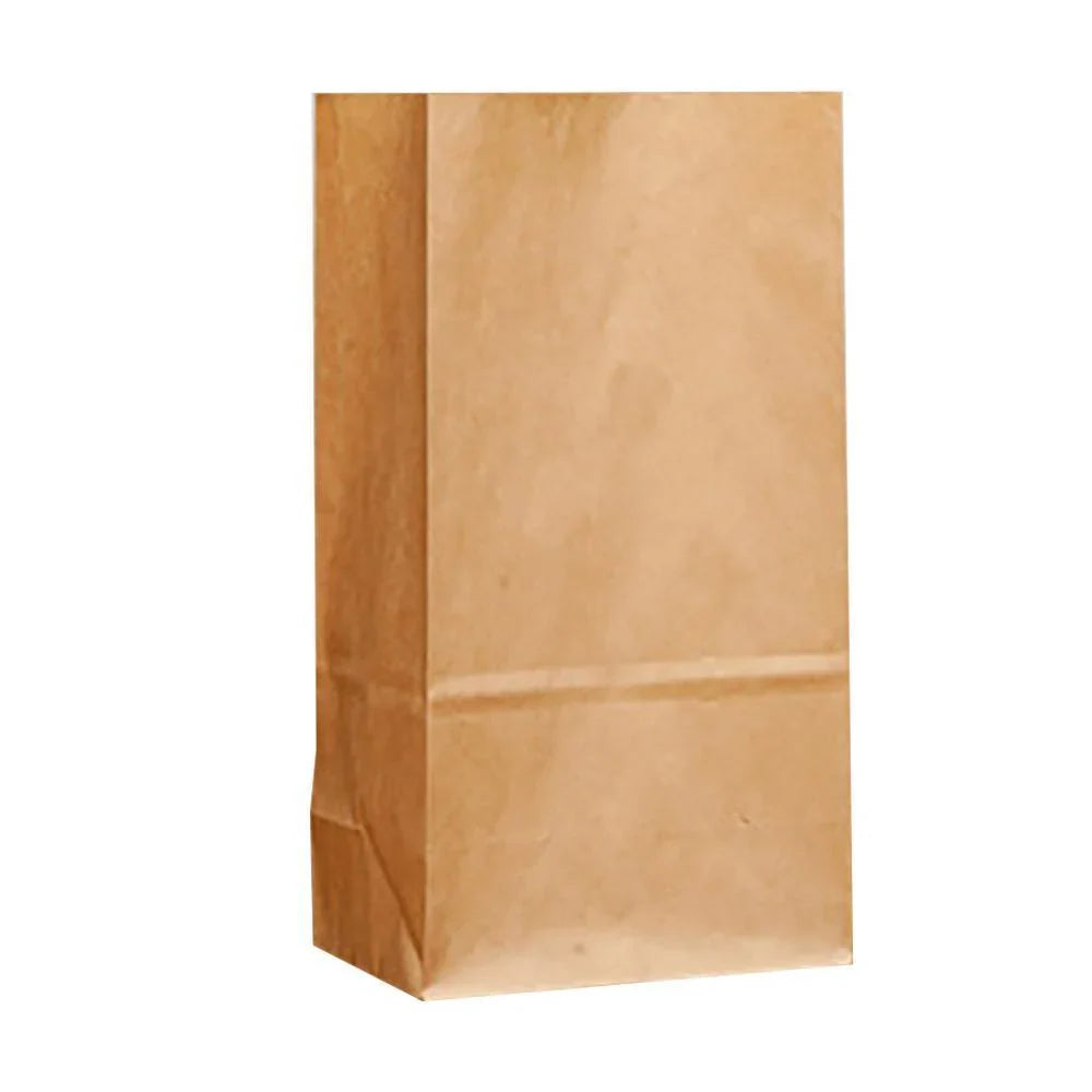 Brown Kraft Paper Bags 10-100PCS 6Sizes Flat Bottom Grocery Bag - Discount Packaging Warehouse