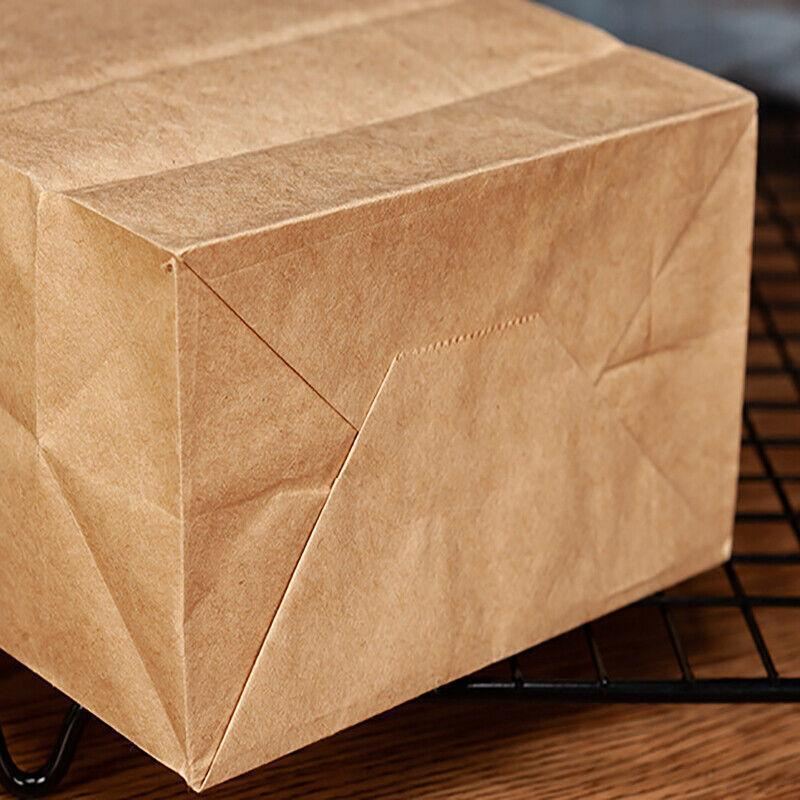Brown Kraft Paper Bags 10-100PCS 6Sizes Flat Bottom Grocery Bag - Discount Packaging Warehouse