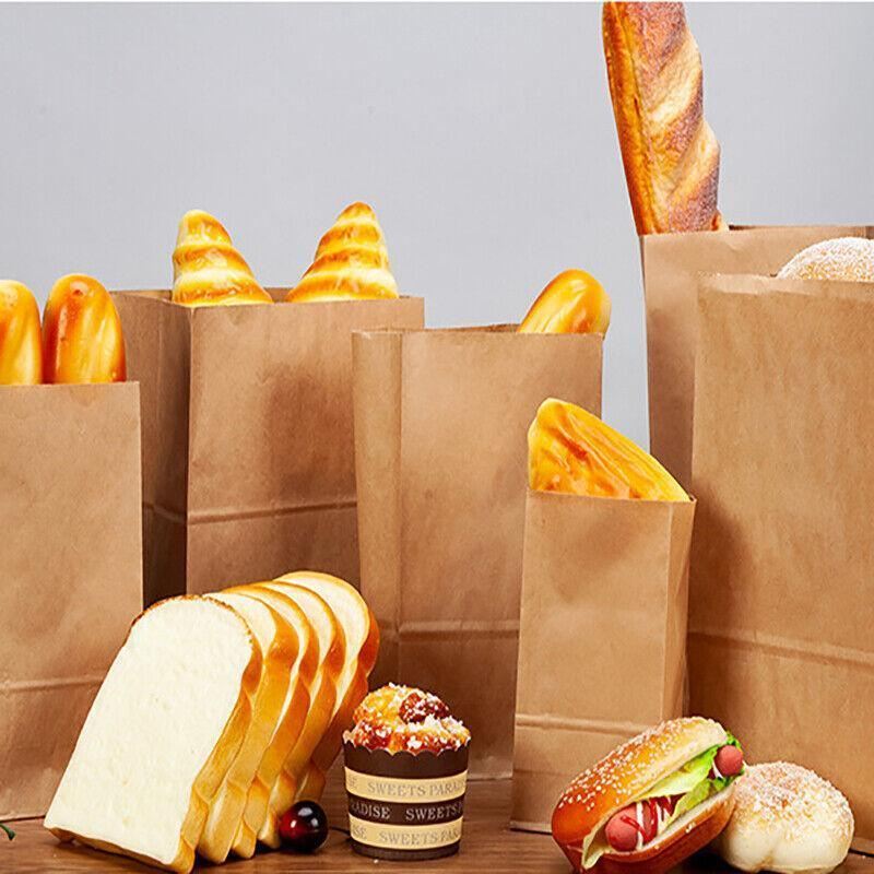 Brown Kraft Paper Bags 10-100PCS 6Sizes Flat Bottom Grocery Bag - Discount Packaging Warehouse