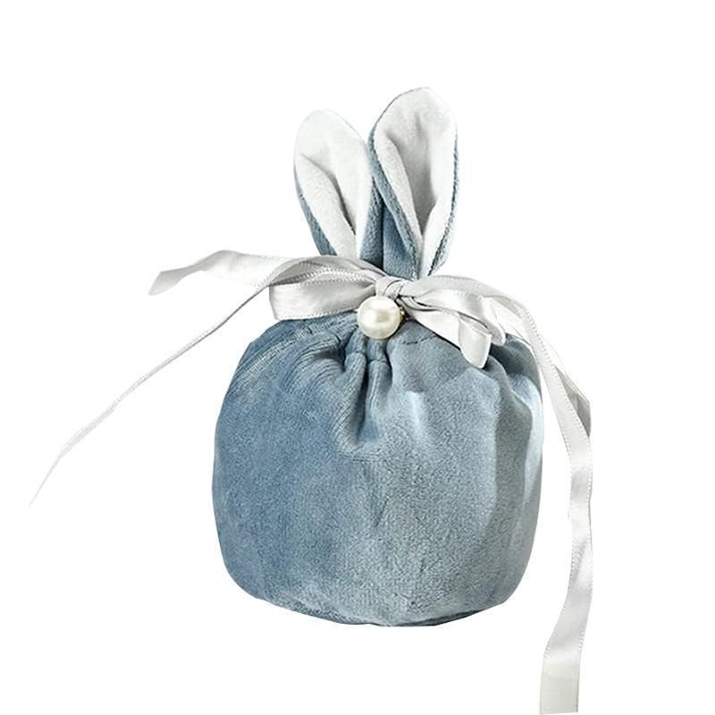 Bunny Ears Gift Bag with Pearl Decor 1PC 3Colours Flannelette - Discount Packaging Warehouse