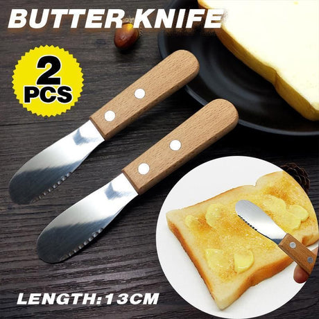 Butter Knife 2PCS 12.9x2.1cm Cheese Slicer Stainless Steel - Discount Packaging Warehouse