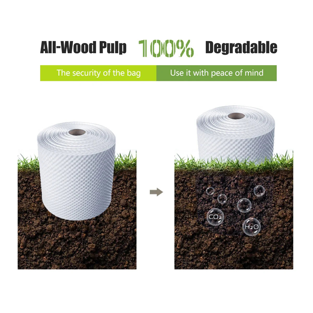 White Kraft Paper Roll Degradable Bubble Wrap Packaging