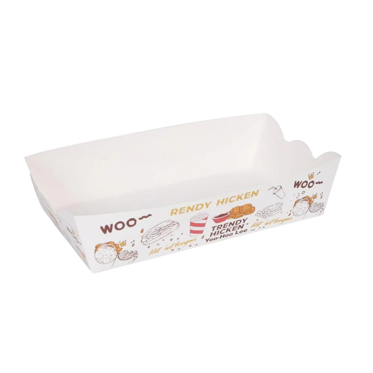 Disposable Paper Food Trays Boats for Hot Dog Taco 100PCS
