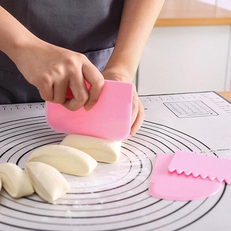 Cake Baking Tools 3PCS 4Colours Dough Cutter Icing Scraper Cake Smoother - Discount Packaging Warehouse