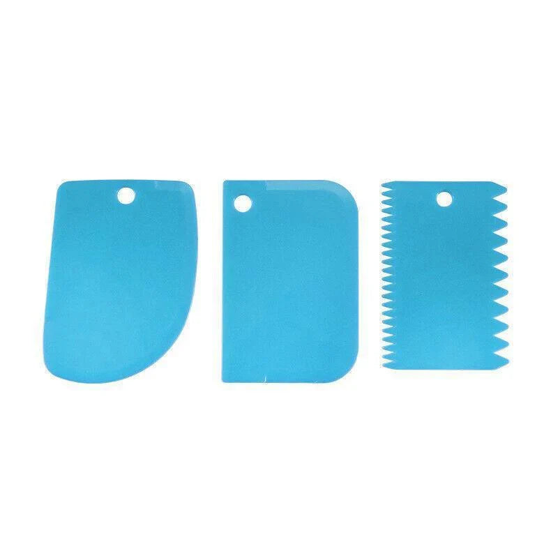Cake Baking Tools 3PCS 4Colours Dough Cutter Icing Scraper Cake Smoother - Discount Packaging Warehouse