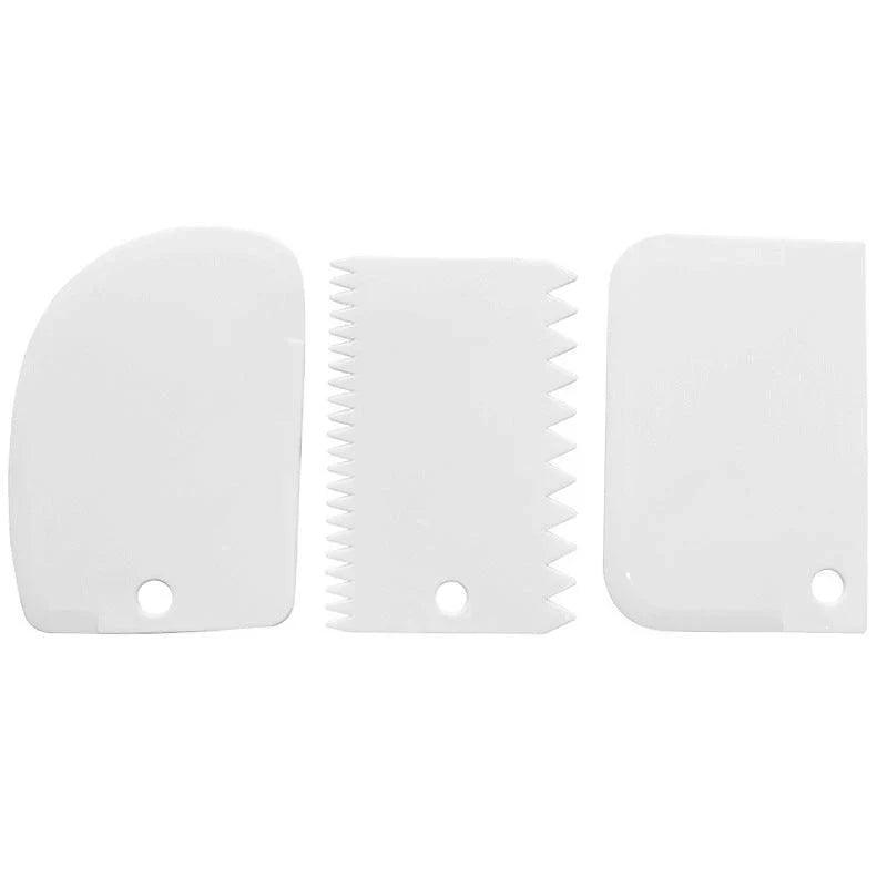 Cake Baking Tools 3PCS 4Colours Dough Cutter Icing Scraper Cake Smoother - Discount Packaging Warehouse