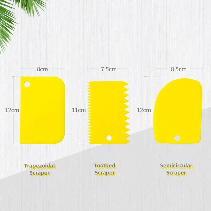 Cake Baking Tools 3PCS 4Colours Dough Cutter Icing Scraper Cake Smoother - Discount Packaging Warehouse