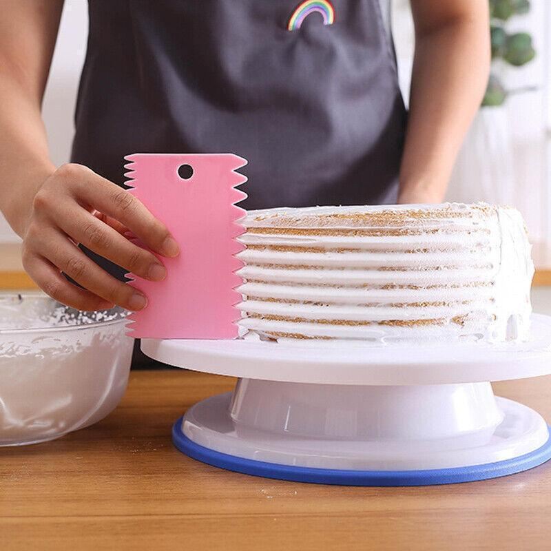 Cake Baking Tools 3PCS 4Colours Dough Cutter Icing Scraper Cake Smoother - Discount Packaging Warehouse