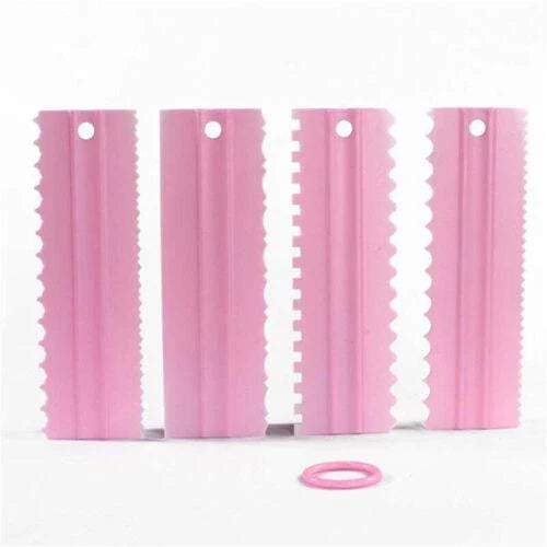Cake Scraper 4PCS 4Colours 22.8x7.5cm PS Icing Smoother - Discount Packaging Warehouse