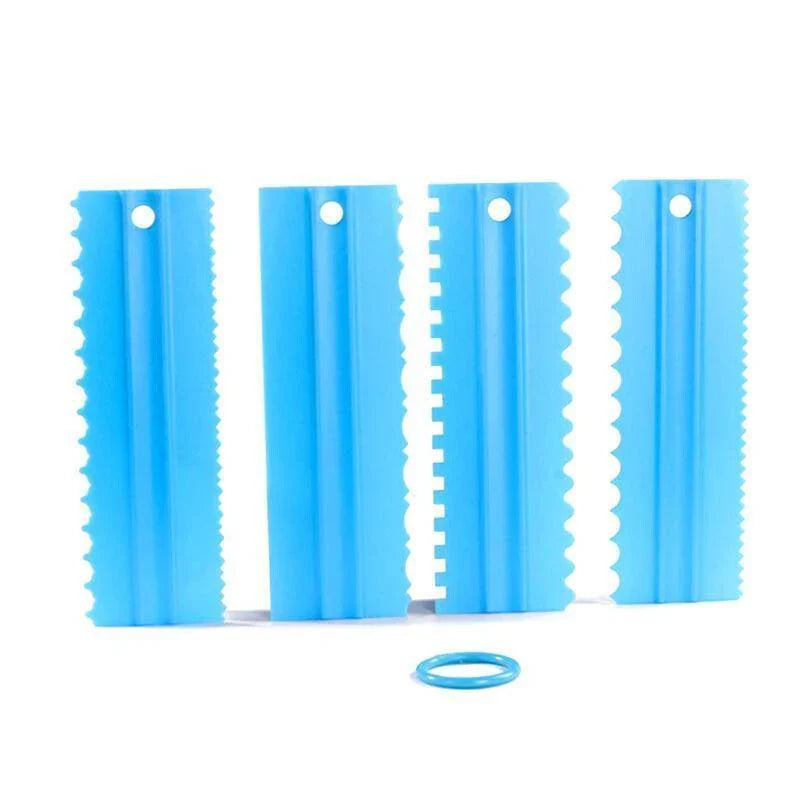 Cake Scraper 4PCS 4Colours 22.8x7.5cm PS Icing Smoother - Discount Packaging Warehouse