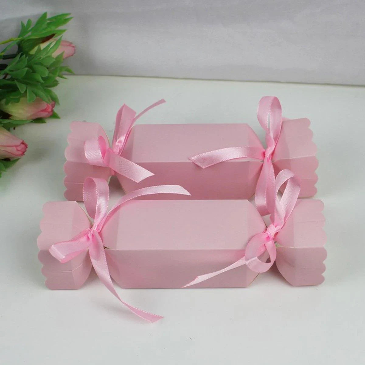Candy Shaped Gift Box 50PCS Paper with 100PCS Ribbons for Gifts