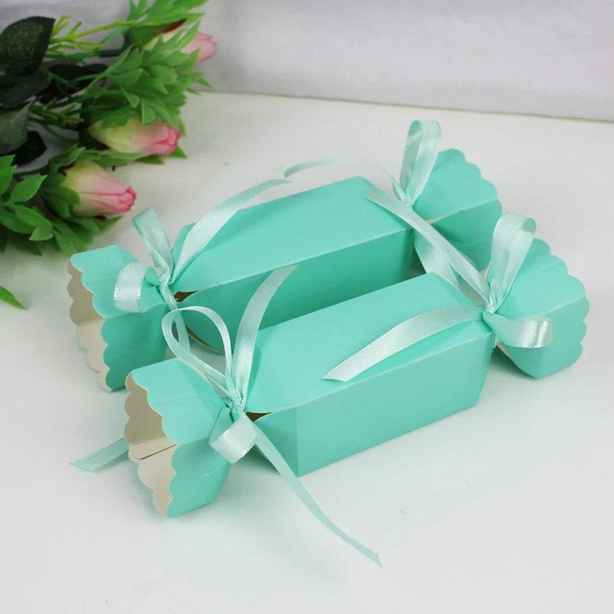 Candy Shaped Gift Box 50PCS Paper with 100PCS Ribbons for Gifts