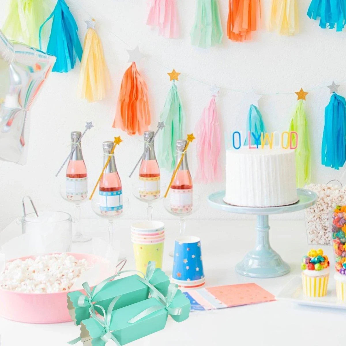 Candy Shaped Gift Box 50PCS Paper with 100PCS Ribbons for Gifts