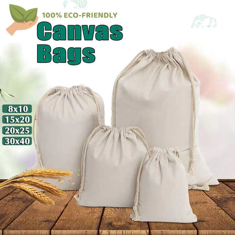 Canvas Bags 10-100pcs Drawstring Storage Bag - Discount Packaging Warehouse
