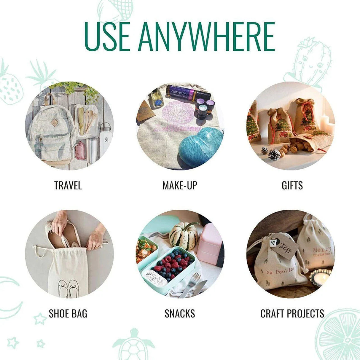 Canvas Bags 10-100pcs Drawstring Storage Bag - Discount Packaging Warehouse