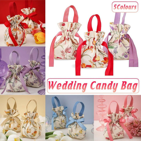 Canvas Gift Bags 10PCS Premium Canvas for Wedding Candy Favors