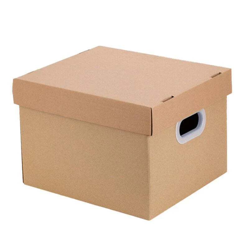 Durable Officeworks cardboard boxes for efficient storage and organization.