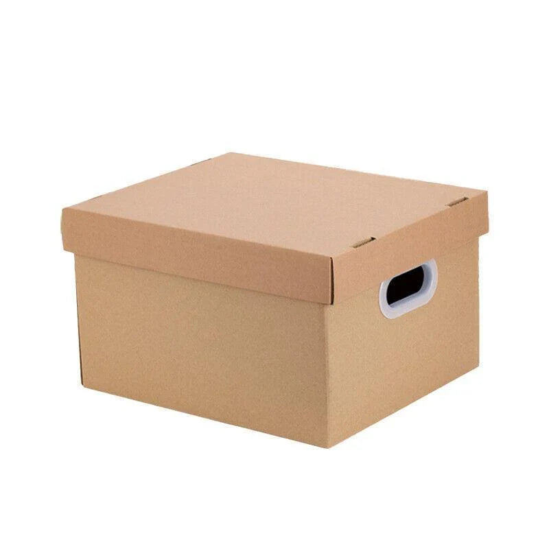 Durable Officeworks cardboard boxes for efficient storage and organization.