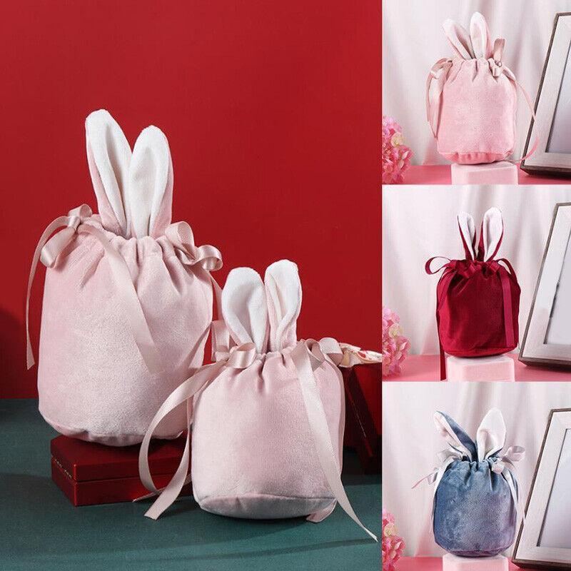 A collection of colorful Easter gift bags filled with holiday treats and goodies.