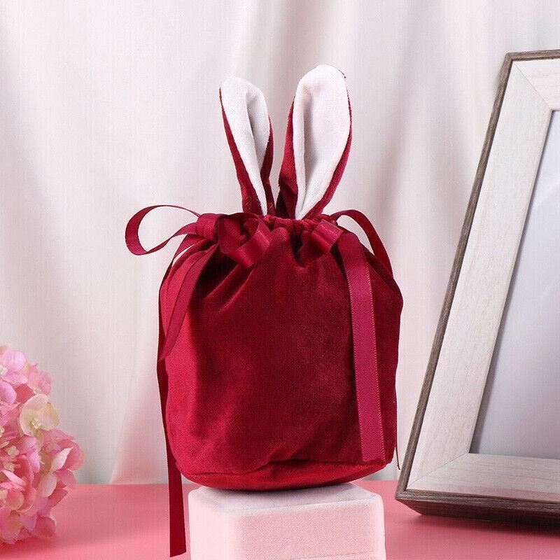 A collection of colorful Easter gift bags filled with holiday treats and goodies.