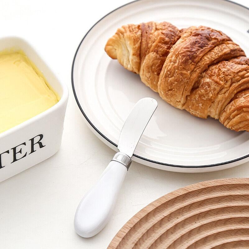 Ceramic Butter Dish with Bamboo Lid & Cutter 1PC 600ml - Discount Packaging Warehouse