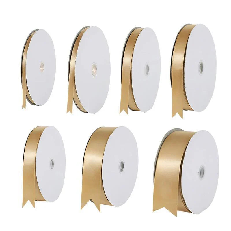 Luxurious and versatile gold ribbon for decorating and crafting.