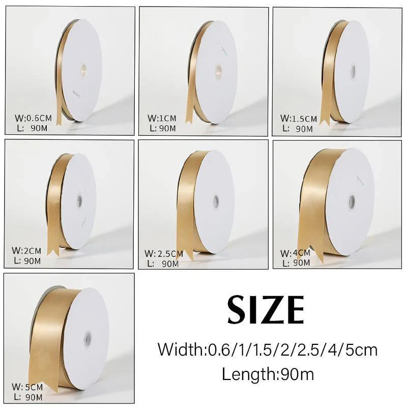Luxurious and versatile gold ribbon for decorating and crafting.