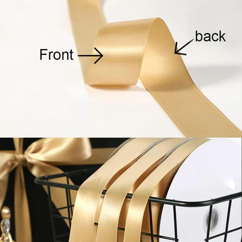 Luxurious and versatile gold ribbon for decorating and crafting.