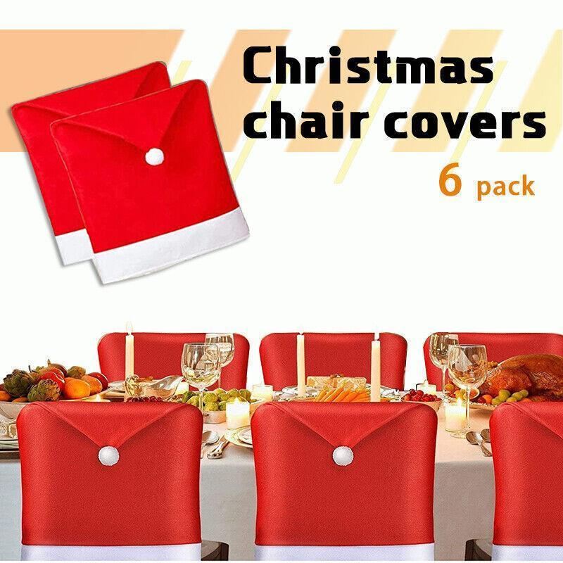 Christmas Chair Cover 6PCS 60x50cm No-woven Fabric Xmas Home Decoration - Discount Packaging Warehouse